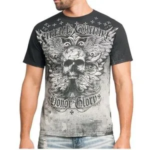 XTREME COUTURE By AFFLICTION Men's 'SHOT DOWN' Graphic T-Shirt - Premium Cotton, Full Print Design - View #6